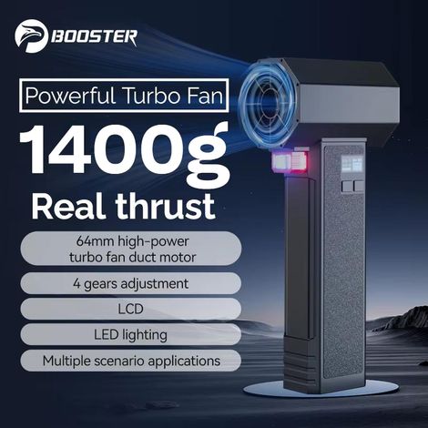 Souffleur turbo manuel avec éclairage LED, jetsec 64 mm sans balais, 4000 mAh, poussée 1600 g (1/5)
