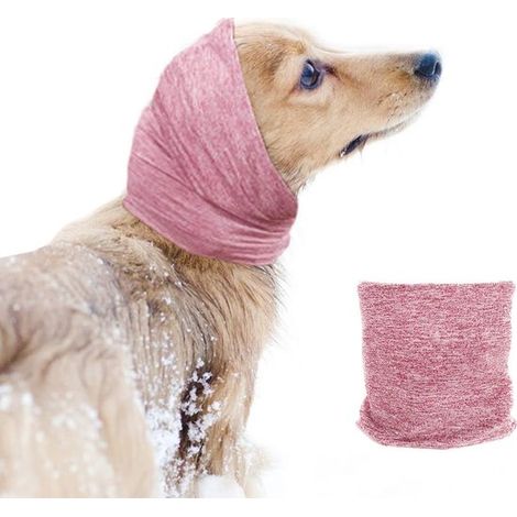 Protectores auditivos para perros，protectores de cuello y orejas，color rojo-L (1/5)