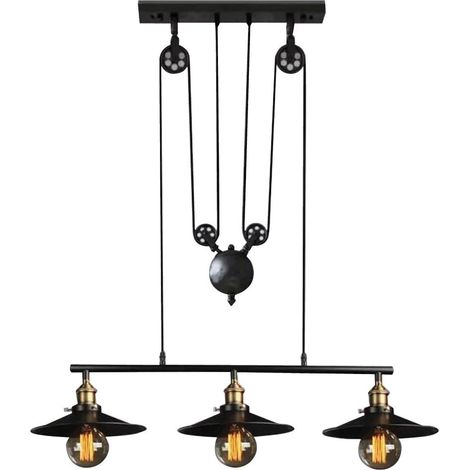Lámpara Colgante De Poleas "CLOCK WORK" - Negro (1/5)