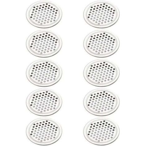 20 pezzi Griglia di ventilazione rotonda in acciaio inox, copertura di ventilazione circolare per armadi, credenze, griglia di aspirazione aria, ventilazione per mobili da cucina, sfiato aria (53 mm)