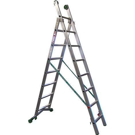 Fimm - Échelle 2 plans charge 150 kg 10 + 11 marches en aluminium