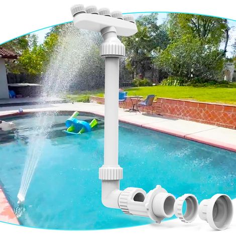 piscine en cascade pour sol et encastrable, réglable avec 5 buses, accessoire amusant cascade étang, détente et refroidissement extérieur (1/5)