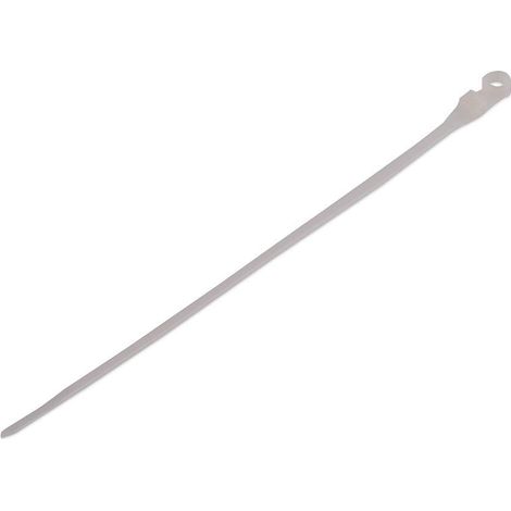 Poly Pool PP7560Q Set di 25 Fascette ad Occhiello Ø 5,5mm, per Cablaggi all'Interno di Apparecchiature Elettriche, 4.3 mm x 220 mm, Diametro di Serraggio Max 45 mm, Bianco (1/3)