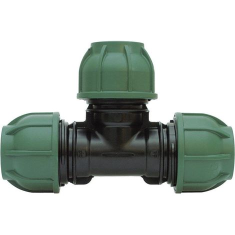 Raccordo a T a 90 gradi PP 32 mm serratura 4 barre nero-verde