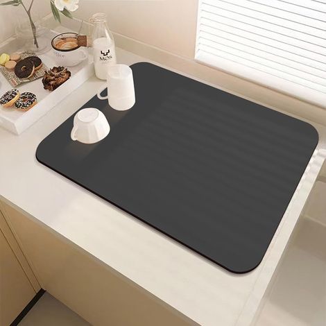 Tapis égouttoir de Cuisine, à Vaisselle antidérapant, pour comptoir Boire Animaux Compagnie(Noir pur,50 x 60cm) Noir Pur 50 60 cm'50 x 60 cm Noir Pur'Noir Pur'50 x 60 cm (1/5)