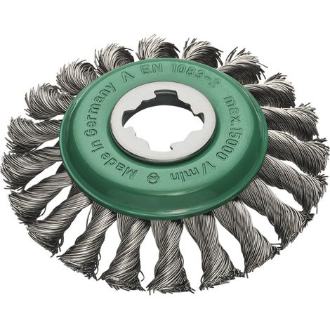 Lessmann 472.85X X-Lock Non-Sparking Stainless Steel Knot Bevel Brush, 115mm