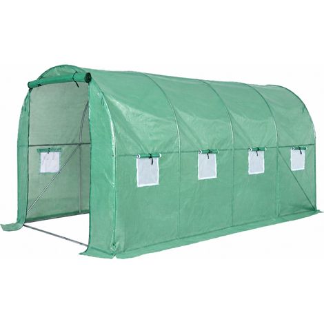 Bâche de serre de jardin 4 m de long x 2 m de large x 2 m de haut, housse extérieure seule verte 4,3 kg – Livraison gratuite