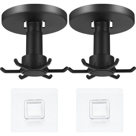 2 Pieces 360° Rotating Kitchen Utensil Holder, No Drilling Kitchen Utensil Holder, Storage Holder Organizer Rack for Kitchen Bathroom