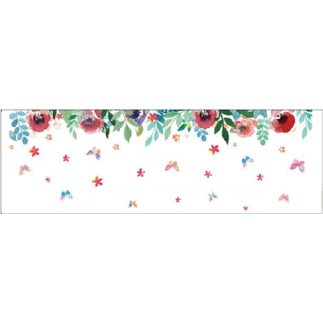 Wandaufkleber mit Blatt- und Blumenmuster, Wohn-/Schlafzimmerdekoration, moderner Dekoaufkleber (XH7212) (1/5)