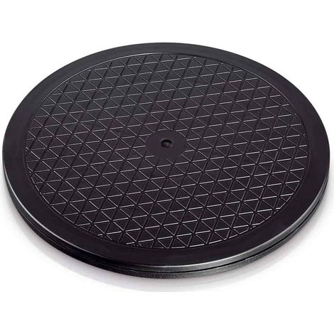 Plateau Universel Rond (32 cm, Taille L, Poids supporté 80 kg (idéal pour TV, Enceintes, écrans, appareils de Cuisine) Noir (1/5)