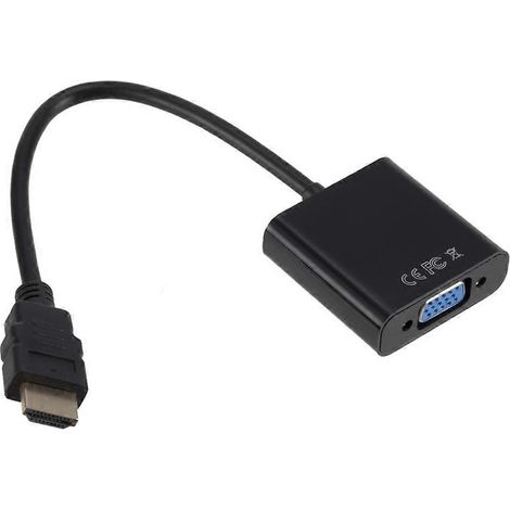 Adaptateur convertisseur de câble HDMI vers VGA haute définition 1080p, conversion de signal numérique/analogique, compatible avec les tablettes, les ordinateurs portables, les PC et les téléviseurs. (1/5)