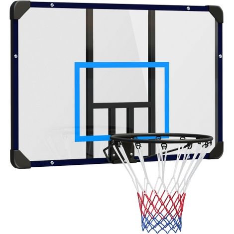 Canestro da basket a parete con cerchio e rete per uso esterno, in acciaio, 113 x 61 x 73 cm, ideale per giardino e parco giochi in loco (1/5)