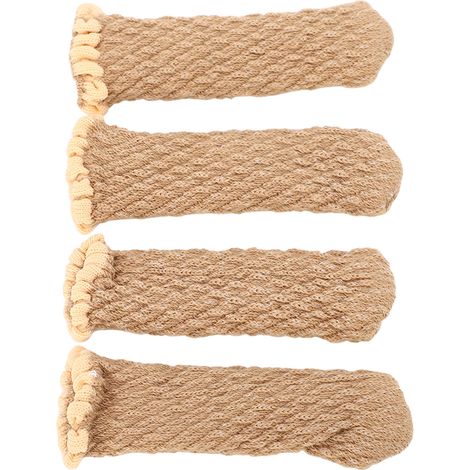 Lot de 20 protège-pieds de table tricotés épais, pour sols en bois, coloris bois élégant. (1/5)