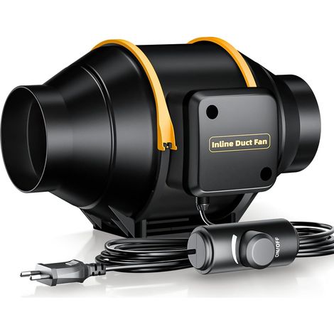 Réglable Extracteur d'air 100mm avec Contrôleur de Vitesse, 367m³/h Ventilador Extraction Silencieux Cuivre en Moteur, Ventilateurs pour Salle de Bain, Cuisine, Tente de Culture, Garage (1/5)
