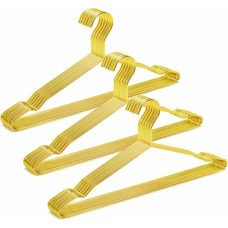 30 Cintres en métal doré, finition brillante, robustes pour manteaux et vestes, organisation dressing（Troisième trimestre : août） (1/5)