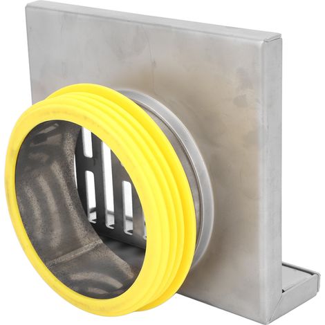 Drain d'angle en acier inoxydable résistant à la corrosion, design en L pour sol, durable et polyvalent.