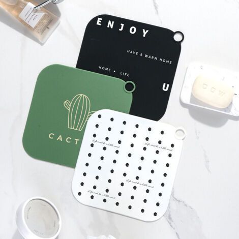 Bouchon de vidange carré, en silicone, anti-odeurs, pour évier de cuisine et salle de bain (1/4)