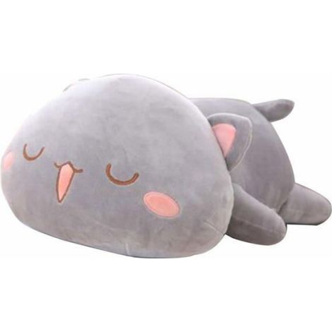 Jouet en peluche pour chat, animal en peluche doux, chaton mignon, peluche, oreiller de couchage, cadeaux, 30 cm, yeux gris fermés (1/3)