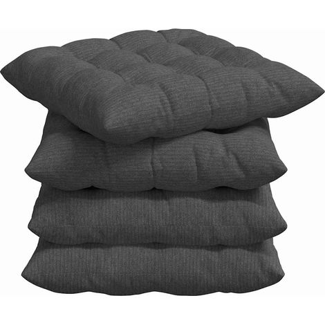 Seat Cushions 4 pcs Dark Grey 40 x 40 x 6 cm Corduroy Fabric vidaXL