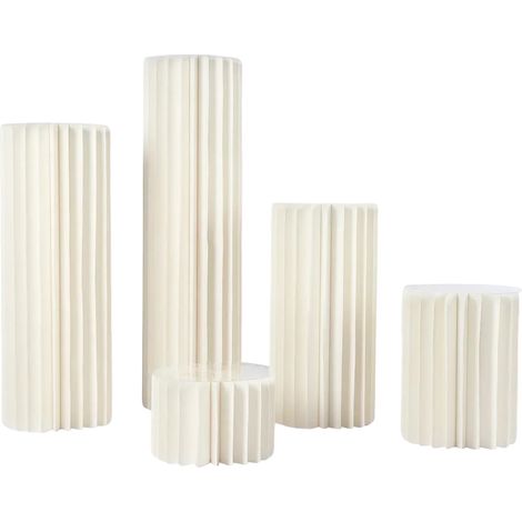 Supporto per fiori, pieghevole in cartone, design elegante, BIANCO (1/2)