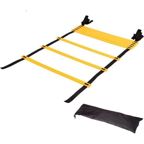 Échelle d'Agilité en Nylon 4m avec 8 Barreaux Réglables pour Entraînement Rapidité et Coordination (1/5)