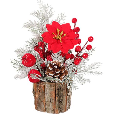 Mini sapin de Noël en pot artificiel décoration bureau fenêtre ornement festif compact élégant pour intérieur moderne (1/5)