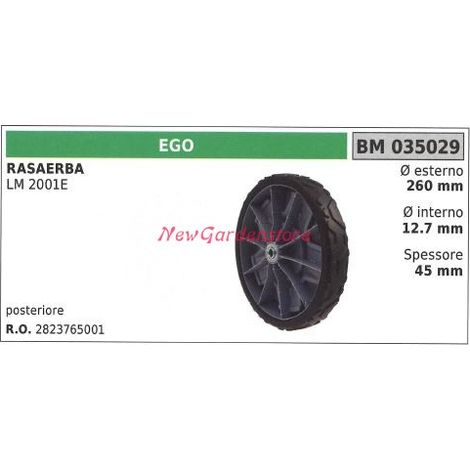 Ruota posteriore rasaerba tagliaerba tosaerba EGO LM 2001E 035029