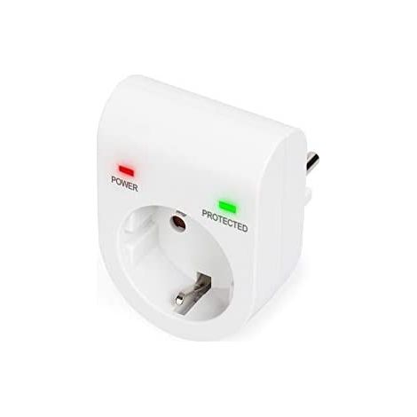 Parasurtenseur avec alimentation et prise de sécurité protégée par LED, 16 A, 3.500W, TÜV-GS, CE-LVD, blanc (1/5)