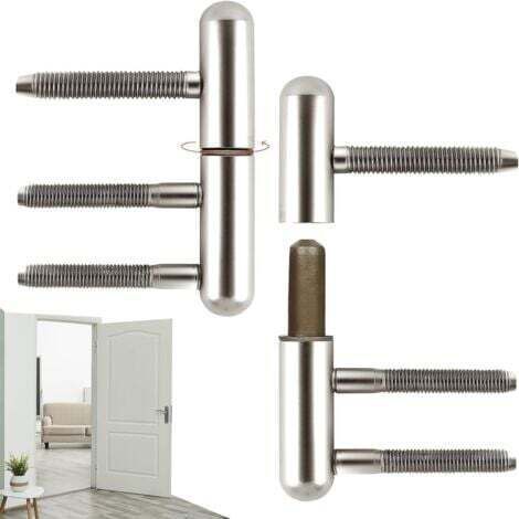 QORVA-Paumelles de Porte Paumelles à Percer Sécurité Gonds Porte Paumelles de Rénovation Antirouille et Environnement pour Portes Intérieures Portes Bois Portes de Chambre Portes de Garage (Argent-2pc