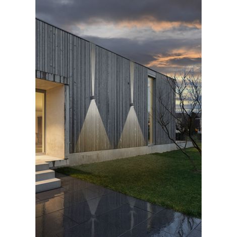 Applique led da parete a doppio fascio mod. Marbella squared colore bianco (1/4)