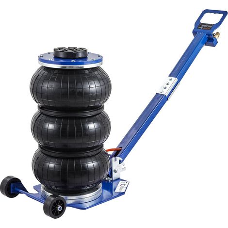 Cric pneumatique 3 tonnes/3000 kg à triple coussin d'air, avec six tubes en acier, levage jusqu'à 44,9 cm, levage rapide en 3 à 5 secondes, avec poignées longues réglables pour voitures, garages, répa (1/5)