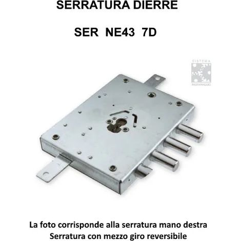 SERRATURA DIERRE ART. SER NE43 7 D ENTRATA 70 AMBIDESTRA 3 CATENACCI + 1/2 GIRO (1/2)