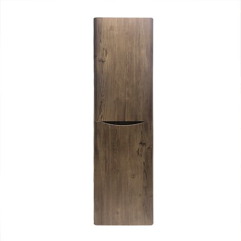1400mm Grey Oak Effect Tall Cupboard Storage Cabinet Bathroom Furniture - Left Hand (1/5)