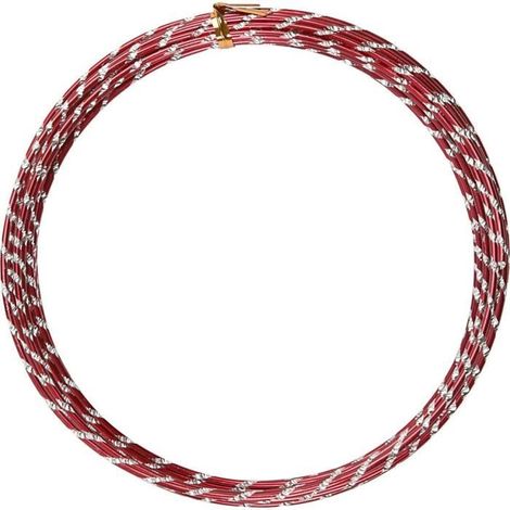 Creotime fil aluminium 7 m rond 2 mm rouge/argent 2 mm