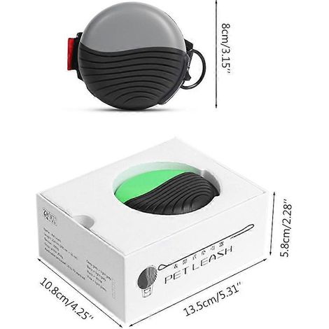 Laisse de promenade rétractable avec dragonne, longueur libre de 2,4 m (8 pi), idéale pour l'entraînement. (1/4)