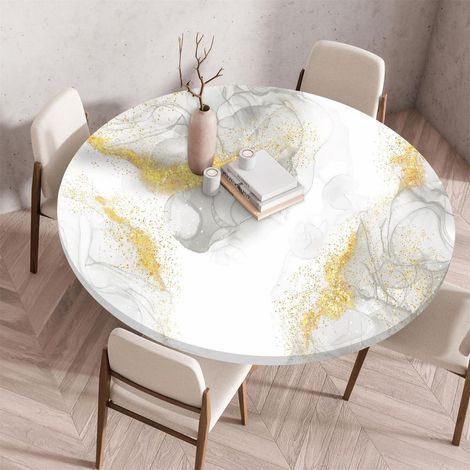 Housse de table élastique ronde lavable avec élastique 140cm