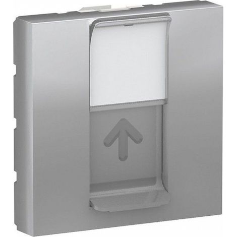 Caratula RJ45 2 módulos Keystone aluminio SCHNEIDER NU946130