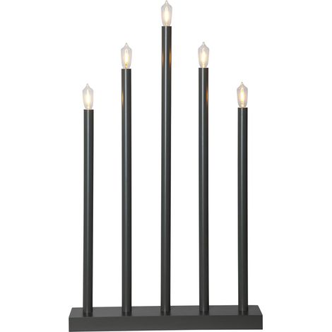 Star Trading Chandelier discret 'Holy', design minimaliste, 5 ampoules, ampoule E10, gris foncé, H 64 cm
