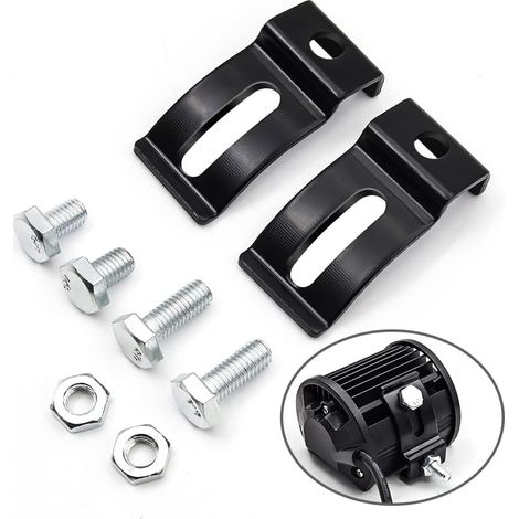 2PCS Supports de Fixation pour Barre Lumineuse LED,Kit de Support Latéral Universel pour Support de Montage Coulissant Réglable pour Feux Antibrouillard 4x4 Lampes de Travail de 4 Inch à 52 Inch (1/5)