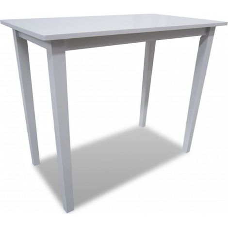 vidaXL Wooden Bar Table White (1/5)