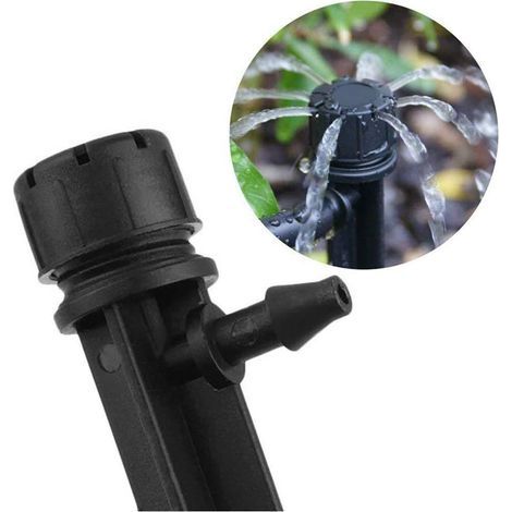 50 Stück Bewässerungstropfer, 13 cm verstellbare Tropfemitter, 360°-Wasserdurchfluss-Tropfbewässerungssystem (1/4)