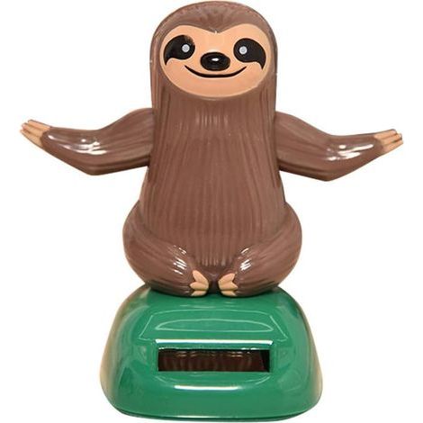 Lindo adorno de decoración para el interior del tablero del auto con forma de columpio perezoso solar de dibujos animados, regalo novedoso, adorno de juguete para la oficina o el auto: duradero y prác (1/3)