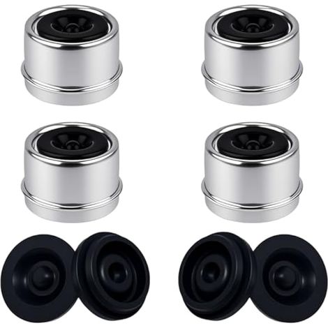 Lot de 4 capuchons anti-poussière pour roulement de remorque de 5 cm avec 4 bouchons en caoutchouc de graisse pour la plupart des remorques Dexter de 2000 à 1 587,6 kg (1/5)