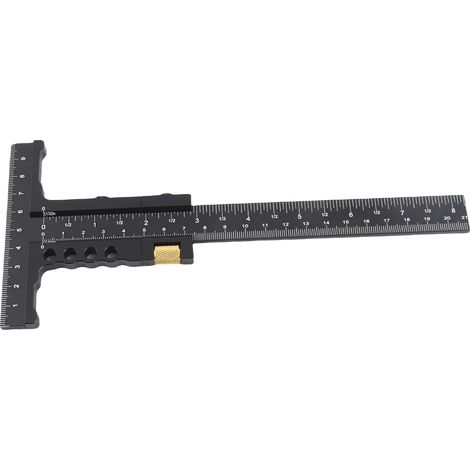 Marqueur de bois en T en alliage d'aluminium règle à tracer outil de mesure pour menuisier bricolage artisanat 229x90mm (1/5)