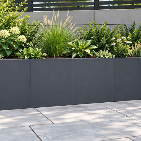 vidaXL Muro di contenimento 2 pz 40 x 12 x 30 cm Acciaio Antracite