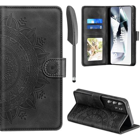 Samsung Galaxy S24 Ultra Handyhülle Flip Wallet PU Leder Schwarz (1/5)