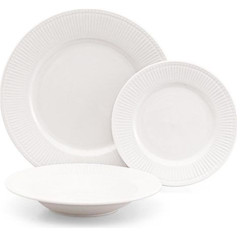 Servizio di Piatti da Tavola in Porcellana Liberty White 18 Pezzi (1/3)