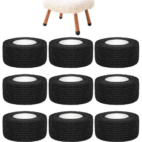 Bandage,9 Rouleaux Pied de Chaise Bandage Protections de Sol pour Table chaises de Plage Chaise Silencieux Jambe De Chaise Réduisent Le Bruit Ruban Doigt Bandages Extensibles Flexibles (1/5)