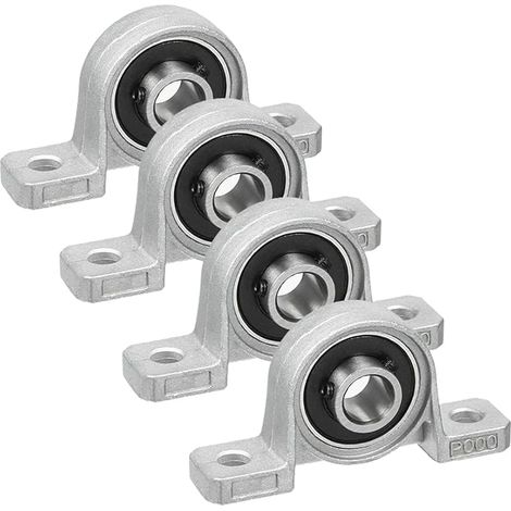 4pcs KP000 Roulements à Billes 10mm Paliers a Semelle Roulements de Bloc D'oreiller en Alliage de Zinc Roulements a Billes Bride Roulement Auto-alignant Palier Roulement pour imprimantes 3D