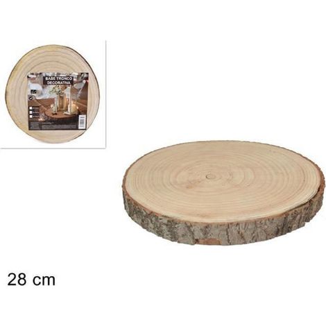 Trade Shop - Base Tronco Legno Naturale Decorativa Disco Per Ornamento Diametro 28 Cm Rotondo -
